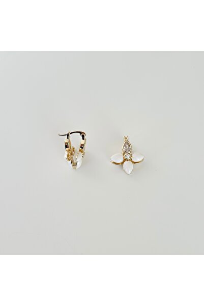 Vesce Atelier Burgundy Royal Floral White Earrings