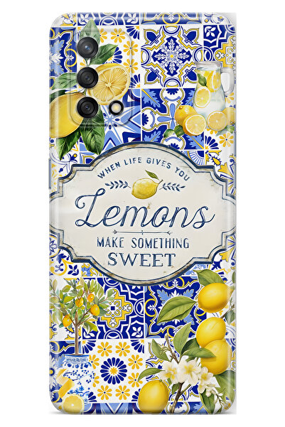 FLAMENKO حافظة هاتف شفافة متوافقة مع هاتف أوبو A74 ليمون منقوش