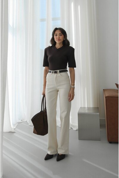 Havoş Μπεζ τζιν ψηλόμεσο Ζώνη τεμαχίων