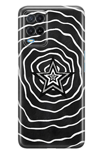 FLAMENKO حافظة هاتف شفافة متوافقة مع هاتف أوبو A54 باللونين الأسود والأبيض ست...