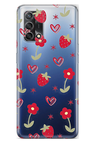 FLAMENKO حافظة هاتف شفافة متوافقة مع هاتف اوبو A74 من سلسلة ستريبيرد آند هارت...