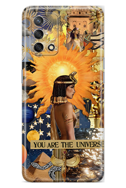 FLAMENKO حافظة هاتف شفافة متوافقة مع هاتف أوبو A74 كليوباترا منقوش