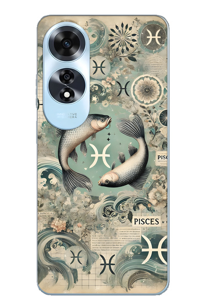 FLAMENKO حافظة هاتف شفافة متوافقة مع هاتف أوبو A60 فيش بوكس منقوش