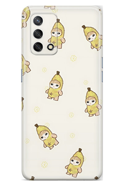 FLAMENKO حافظة هاتف شفافة متوافقة مع هاتف اوبو A74 موديل موز كاستيومد كات منقوش