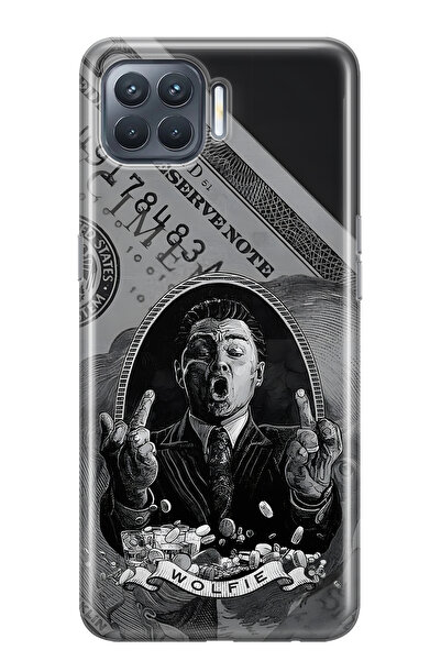 FLAMENKO حافظة هاتف شفافة متوافقة مع هاتف أوبو رينو 4 لايت من نوع وولفي منقوش