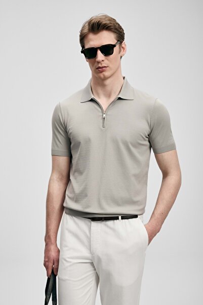 Lufian 111090136 North Erkek Modal Karışımlı T- Shirt Erkek T-Shirt BEJ