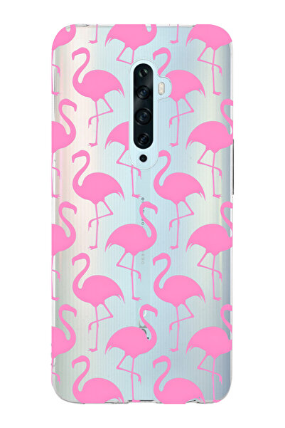 FLAMENKO حافظة هاتف شفافة متوافقة مع هاتف أوبو رينو 2Z فلامينجو منقوش