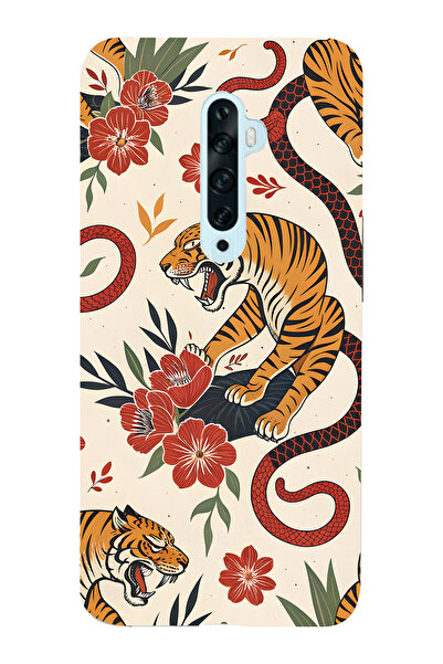 FLAMENKO حافظة هاتف شفافة متوافقة مع هاتف اوبو رينو 2Z تايب تايبر وشيلد منقوش...