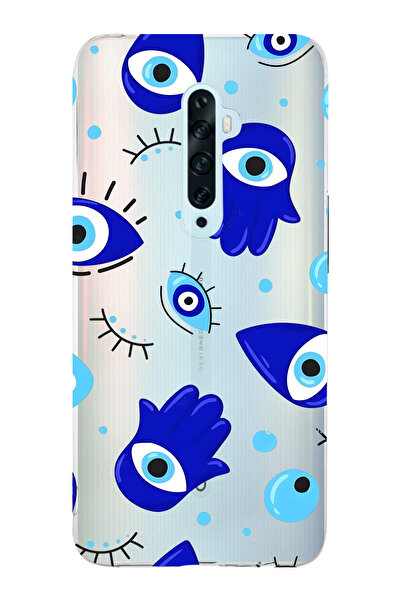 FLAMENKO حافظة هاتف هامسا إل منقوش شفافة متوافقة مع هاتف أوبو رينو 2Z