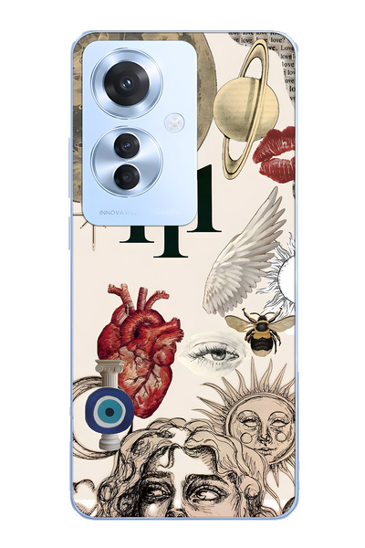 FLAMENKO حافظة هاتف شفافة متوافقة مع هاتف أوبو رينو 11F 5G Astro Symbolic Col...