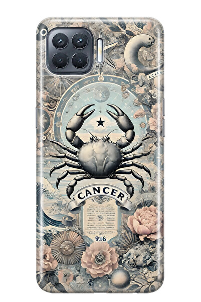 FLAMENKO حافظة هاتف شفافة متوافقة مع هاتف أوبو رينو 4 لايت من نوع كراب سيك منقوش