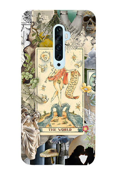 FLAMENKO Oppo Reno 2Z Compatible Artistic Tarot Collage Patterned Transparent...