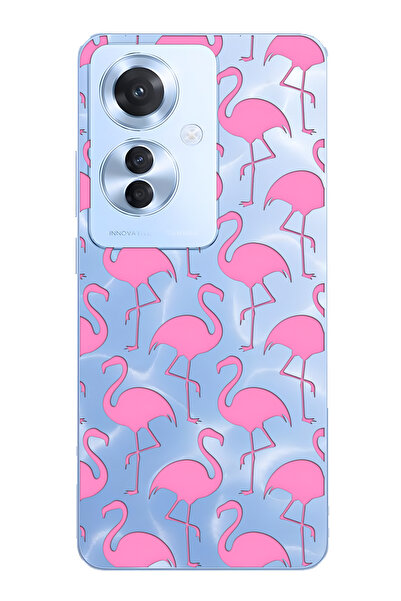 FLAMENKO حافظة هاتف شفافة متوافقة مع هاتف أوبو رينو 11F 5G فلامينجو منقوش