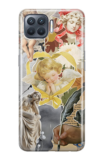 FLAMENKO حافظة هاتف شفافة متوافقة مع هاتف اوبو رينو 4 لايت من سلسلة الملائكة ...