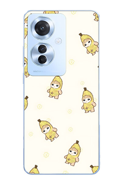 FLAMENKO حافظة هاتف شفافة متوافقة مع هاتف اوبو رينو 11F 5G موديل موز كاستيومد...