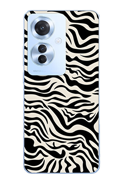 FLAMENKO حافظة هاتف زيرا منقوش شفافة متوافقة مع هاتف اوبو رينو 11F 5G