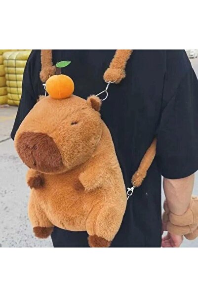 Empressco Capybara Peluş Çanta Sevimli Yumuşak Sırt Çantası 30cm