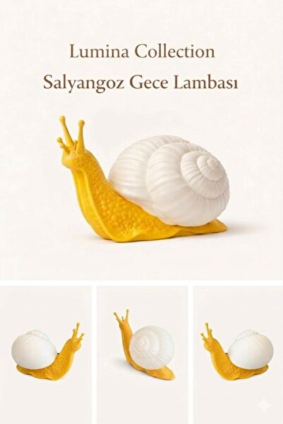 KORIXA Dekoratif Salyangoz Gece Lambası – Modern Tasarım LED Masa Lambası alt...