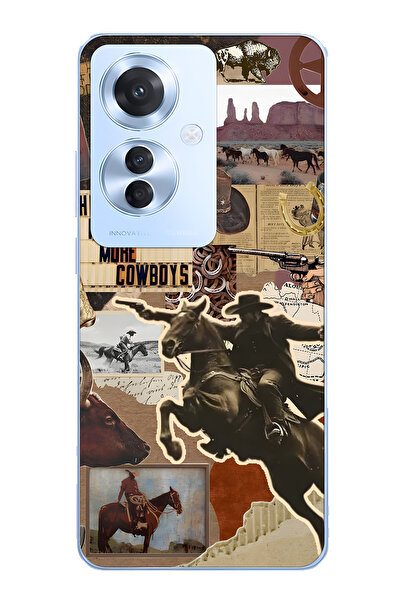 FLAMENKO حافظة هاتف شفافة متوافقة مع هاتف اوبو رينو 11F 5G كاوبوي ويسترن كولا...