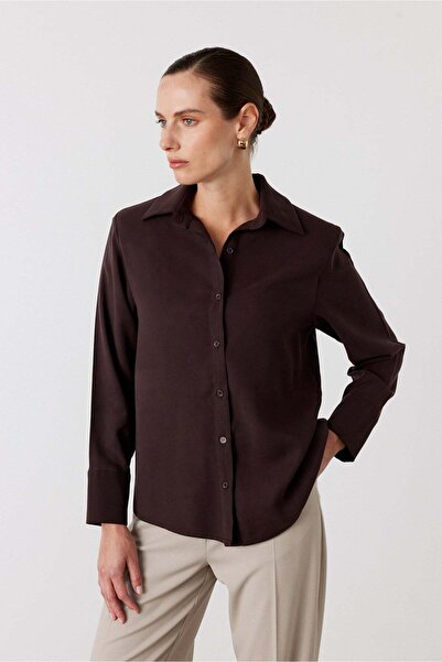 FACETTE Πουκάμισο Rive Με βάτες Bitter Brown