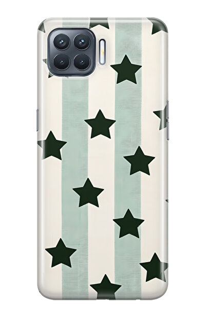 FLAMENKO حافظة هاتف شفافة متوافقة مع هاتف اوبو رينو 4 لايت مخطط ستار منقوش