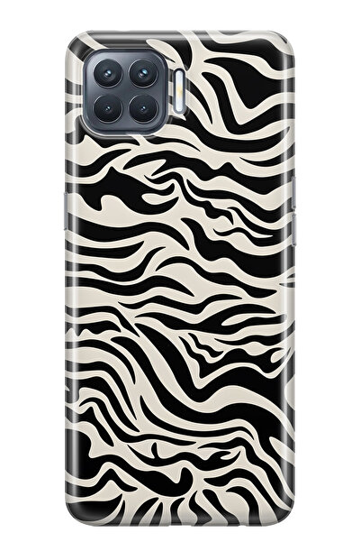 FLAMENKO حافظة هاتف شفافة متوافقة مع هاتف أوبو رينو 4 لايت زيبرا منقوش