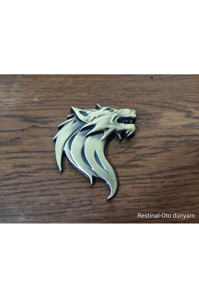 restinal Aslan Bagaj Arma Logo Altın Renk Oto Bagaj Amblem Universal Araç Aks...