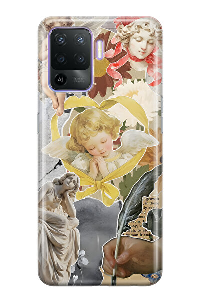 FLAMENKO حافظة هاتف شفافة متوافقة مع هاتف اوبو رينو 5 لايت من سلسلة الملائكة ...