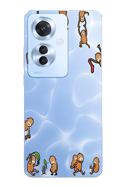 FLAMENKO حافظة هاتف شفافة متوافقة مع هاتف أوبو رينو 11F 5G مونيز منقوش