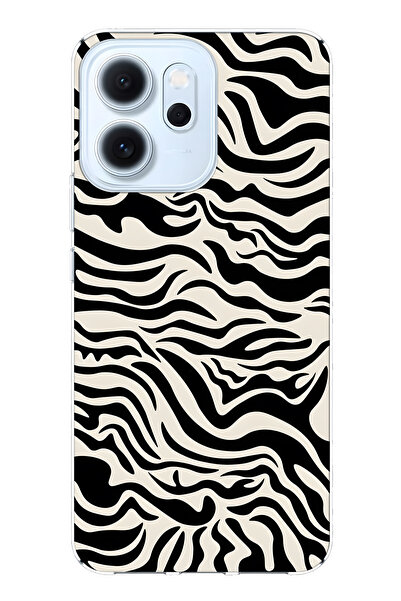 FLAMENKO غطاء هاتف شفاف متوافق مع أوبو رينو 14F من نوع زيبرا منقوش