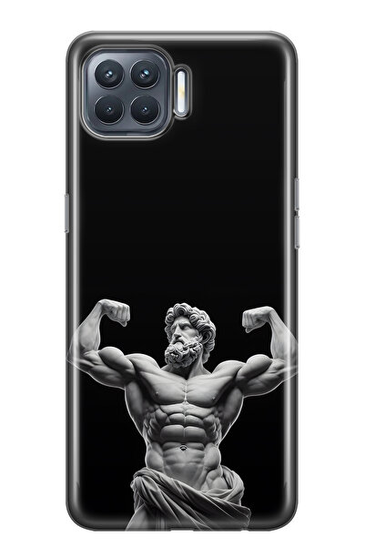 FLAMENKO حافظة هاتف شفافة متوافقة مع هاتف اوبو رينو 4 لايت، تصميم تمثال قديم ...