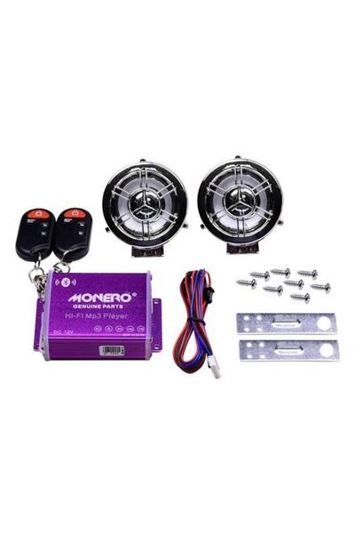 monero Motosiklet Alarm Mp3 Çalar Radyo Bluetooth Türkçe Ses