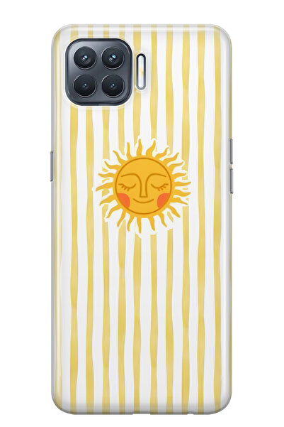 FLAMENKO حافظة هاتف شفافة متوافقة مع هاتف اوبو رينو 4 لايت باللون الأصفر مخطط...