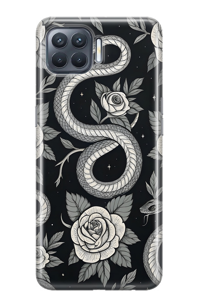 FLAMENKO حافظة هاتف شفافة متوافقة مع هاتف أوبو رينو 4 لايت باللون الأسود والو...