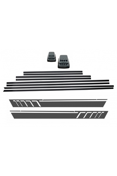 tuningset Bandă decorativă pentru uși cu autocolante laterale din vinil, gri ...