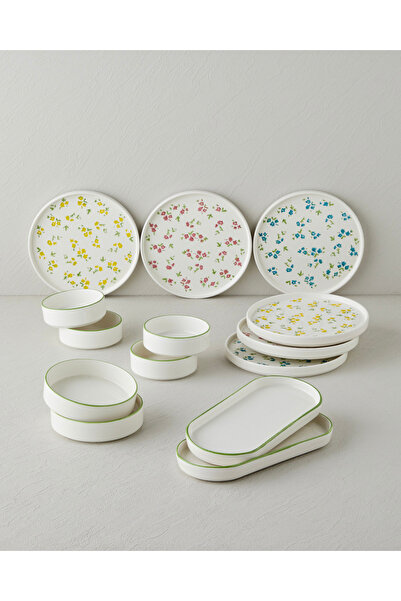English Home Petite Seramik Kahvaltı Takımı 14 parça 6 kişilik Renkli