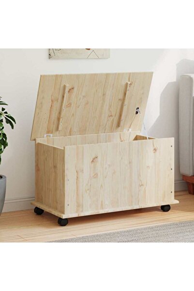 Concept Cufăr de depozitare cu roți „ALTA” 73x39,5x44 cm lemn masiv pin