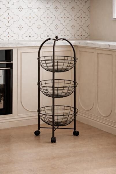 OEM 3-Tier Storage Shelf, Multifunctional Organizer with Wheels, Metal - Premium