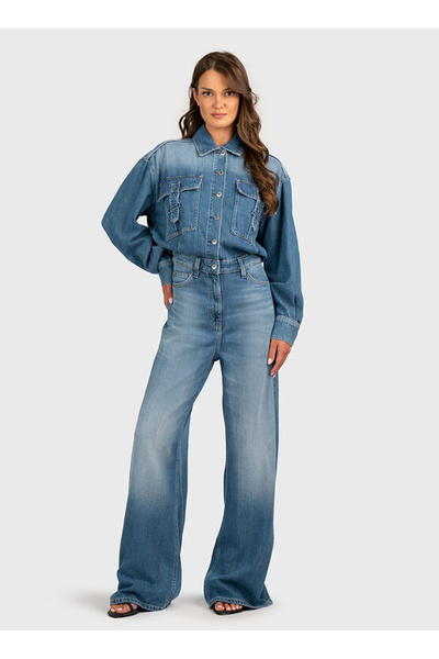 Guess Düz Mavi Kadın Tulum Kinsley Kadın Tulum