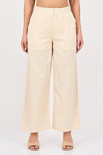 London Fog Women Regular Fit Plain Straight Leg Pants, Beige