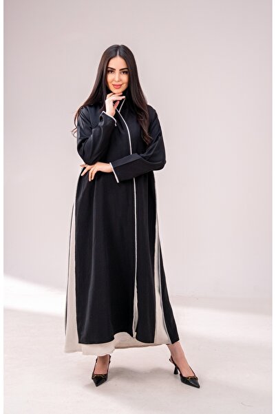 Moon Silk embroidery - black and beige, formal cut