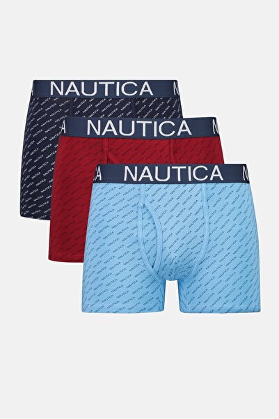 Nautica بوكسر رجالي بشعار العلامة التجارية، 3 قطع، متعدد الألوان