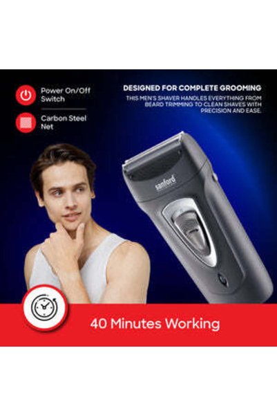 Sanford Electric Shaver with Dual Blades and Pop-Up Trimmer