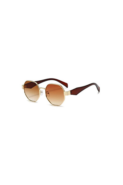 Toz Vintage Domero Retro Cornered Brown Gold Frame Unisex Uv400 Vintage Retro...