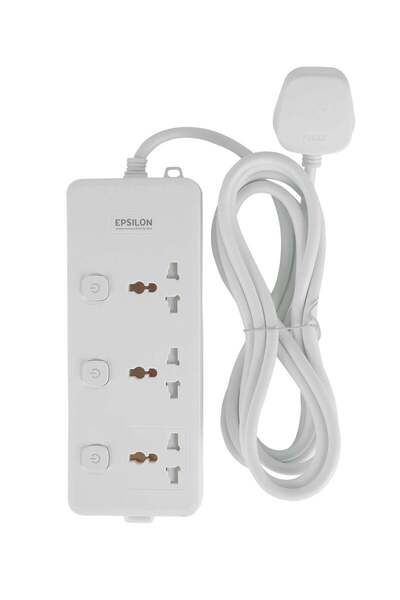 EPSİLON 3 Way Extension Socket with Individual Switches