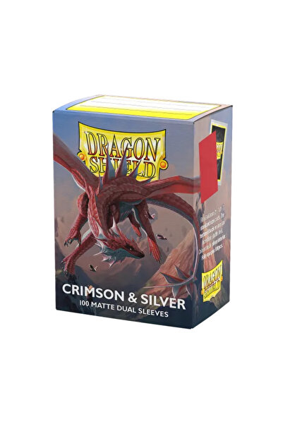 Arcane Tinmen Dragon Shield Matte Dual Sleeves Crimson Silver 100 Standard Bo...