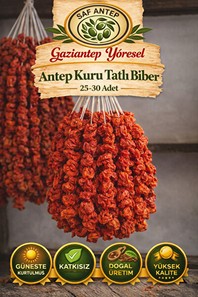 safantep Saf Antep Tatli Biber Kurutmalik 25 30 adet Güneşte Kurutulmuş