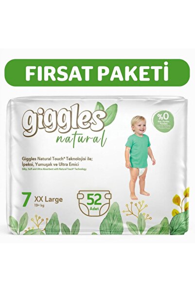 giggles Natural 7 Numara Pamuklu Bebek Bezi 52 Adet