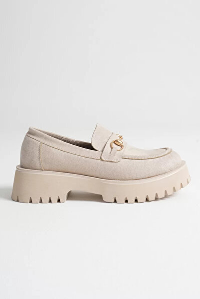 Belinora Pantofi casual cu cataramă, din piele de căprioară bej, TR10MS04D