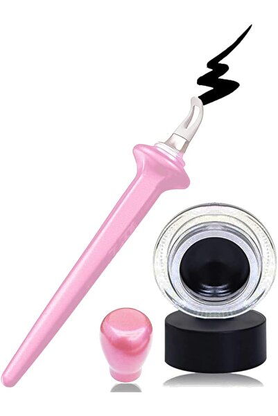 Arabest Pink Eyeliner Applicator Tool with Black Cream, Silicone Guide Wand f...